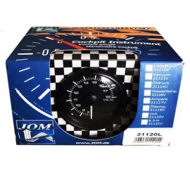 JOM RELOJ VOLTIMETRO NEGRO 52MM