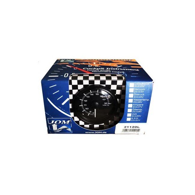 JOM RELOJ VOLTIMETRO NEGRO 52MM