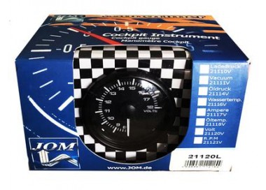 JOM RELOJ VOLTIMETRO NEGRO 52MM