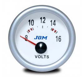 JOM RELOJ VOLTIMETRO BLANCO 52MM LED AZUL