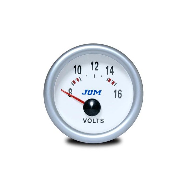 JOM RELOJ VOLTIMETRO BLANCO 52MM LED AZUL