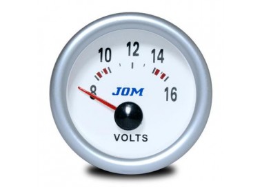JOM RELOJ VOLTIMETRO BLANCO 52MM LED AZUL