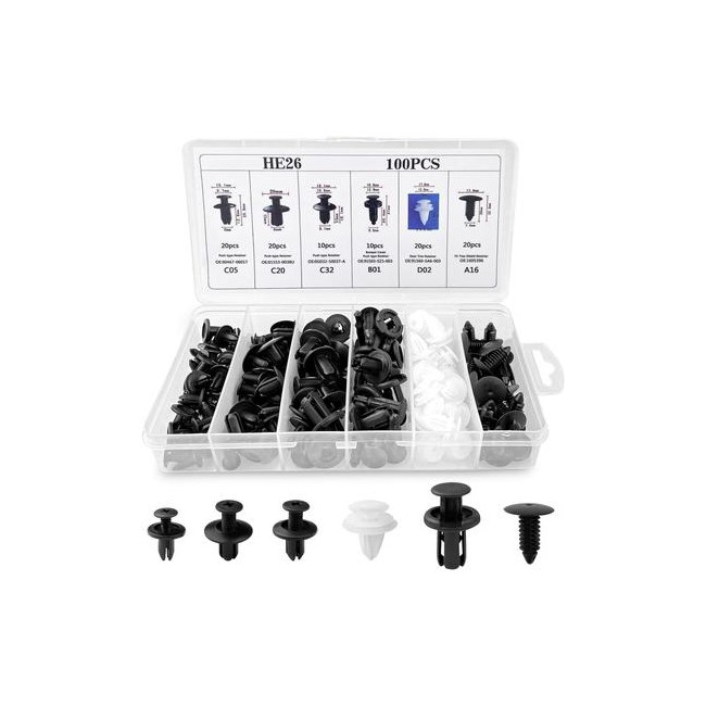 RA RACING KIT GRAPAS PLASTICO TAPIZADO 100PCS