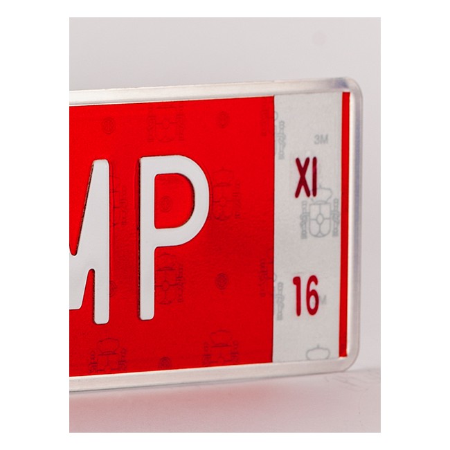 UTSCH PLACA MATRICULA ALUMINIO TEMP  EMPR  ROJA