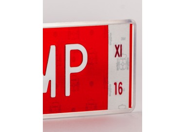 UTSCH PLACA MATRICULA ALUMINIO TEMP  EMPR  ROJA
