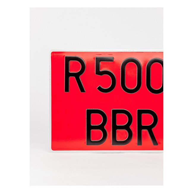 UTSCH PLACA MATRICULA ALUMINIO ALTA REMOLQUE ROJA