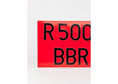 UTSCH PLACA MATRICULA ALUMINIO ALTA REMOLQUE ROJA