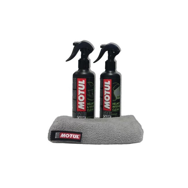 MOTUL PACK LIMPIA CASCOS M1 250ML M2 250ML PAÑO MOTUL PACK LIMPIA CASCOS M1 250ML M2 250ML PAÑO