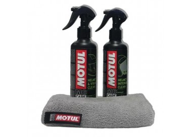 MOTUL PACK LIMPIA CASCOS M1 250ML M2 250ML   PAÑO