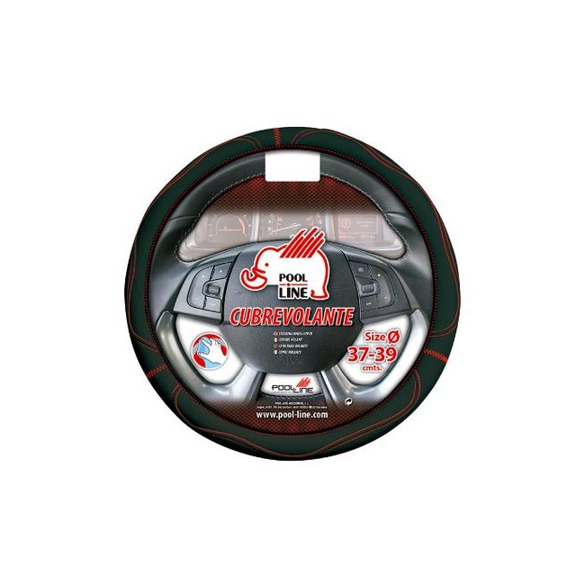 POOL LINE CUBREVOLANTE POLIPIEL GRIP NEGRO/ROJO POOL LINE CUBREVOLANTE POLIPIEL GRIP NEGRO/ROJO
