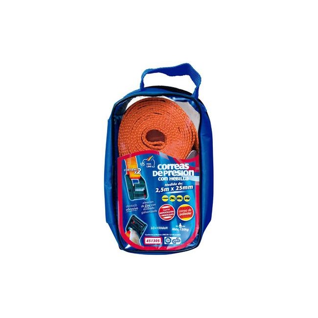 POOL LINE CORREA PRESION C/HEBILLA 2 5MX25MM 2PCS