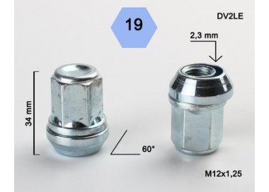 BIMECC TUERCA 12X1 25 CONICA D19 L34 DESPLAZABLE