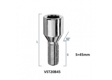 BIMECC TORNILLO 12X1 25 CONICO D20 L45 ESTRELLA